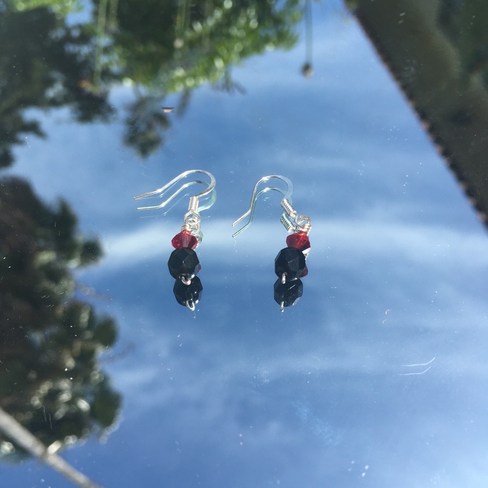 black and red earrings